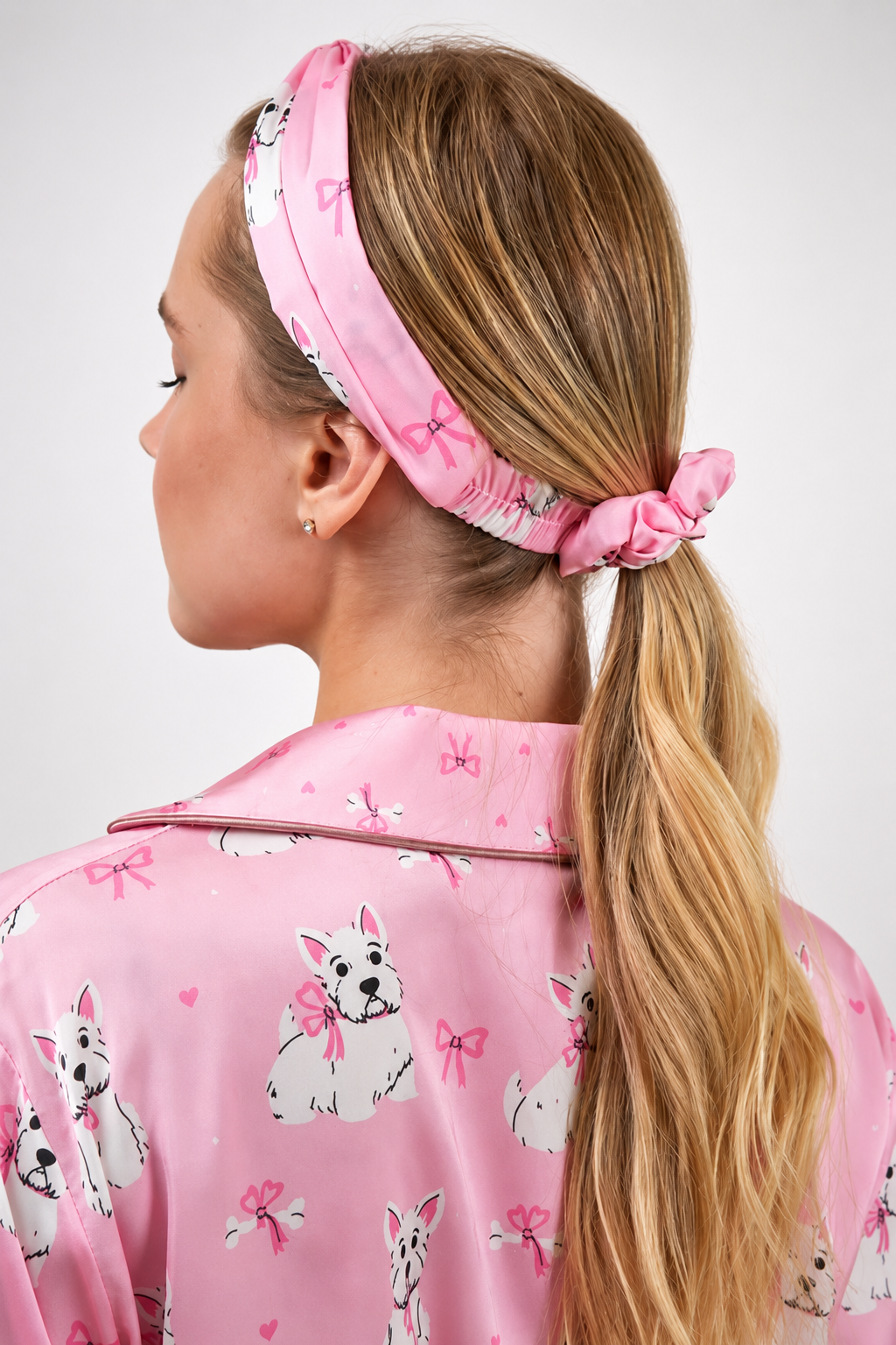 muvv's ® Fiyonk Desenli Kısa Saten Pijama Takımı