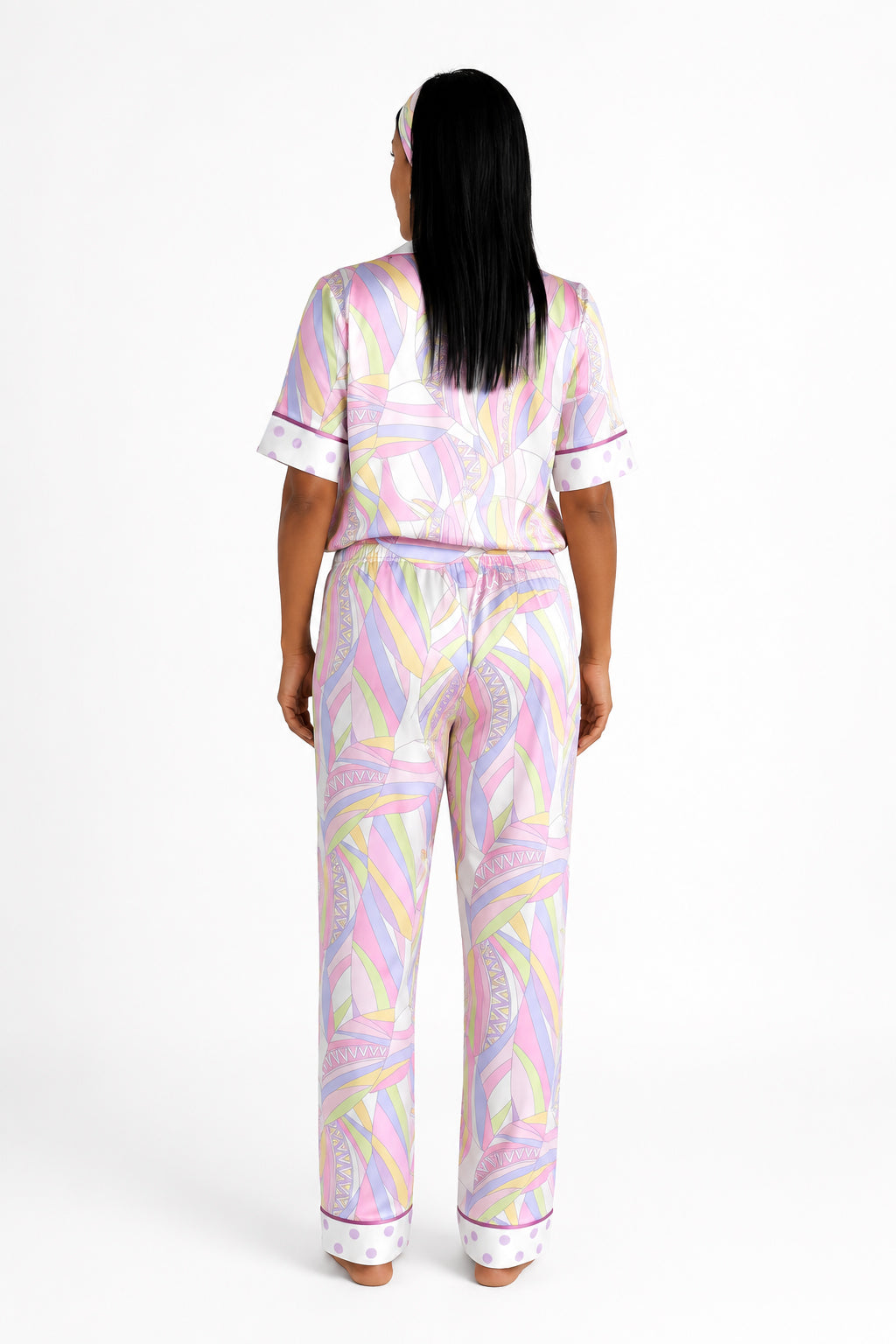muvv's ® Pastel Desenli Saten Pijama Takımı