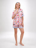 muvv's ® Kapibara Desenli Kısa Saten Pijama Takımı