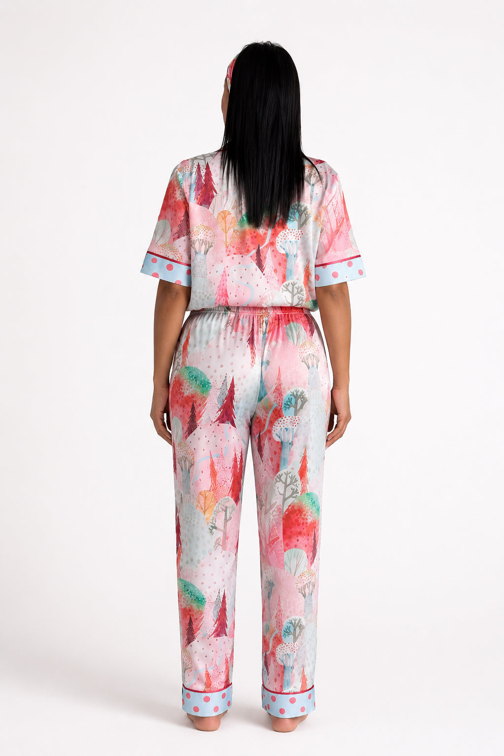 muvv's ® Pastel Desenli Saten Pijama Takımı