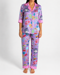 muuv’s ® Voyage Desenli Lila Saten Pijama Takımı