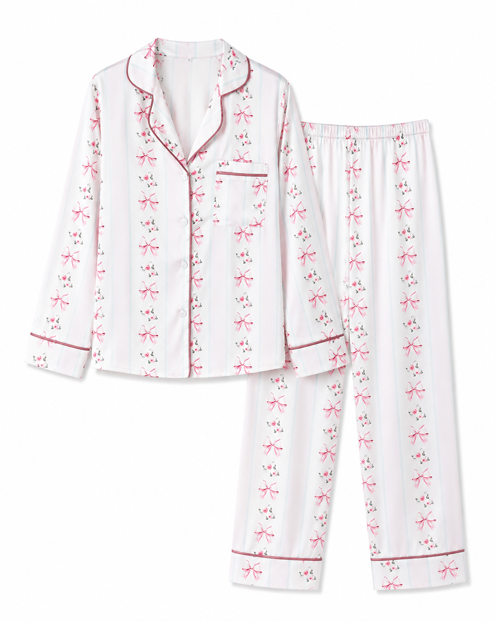 muvv's ® Çicek Desenli Saten Pijama Takımı