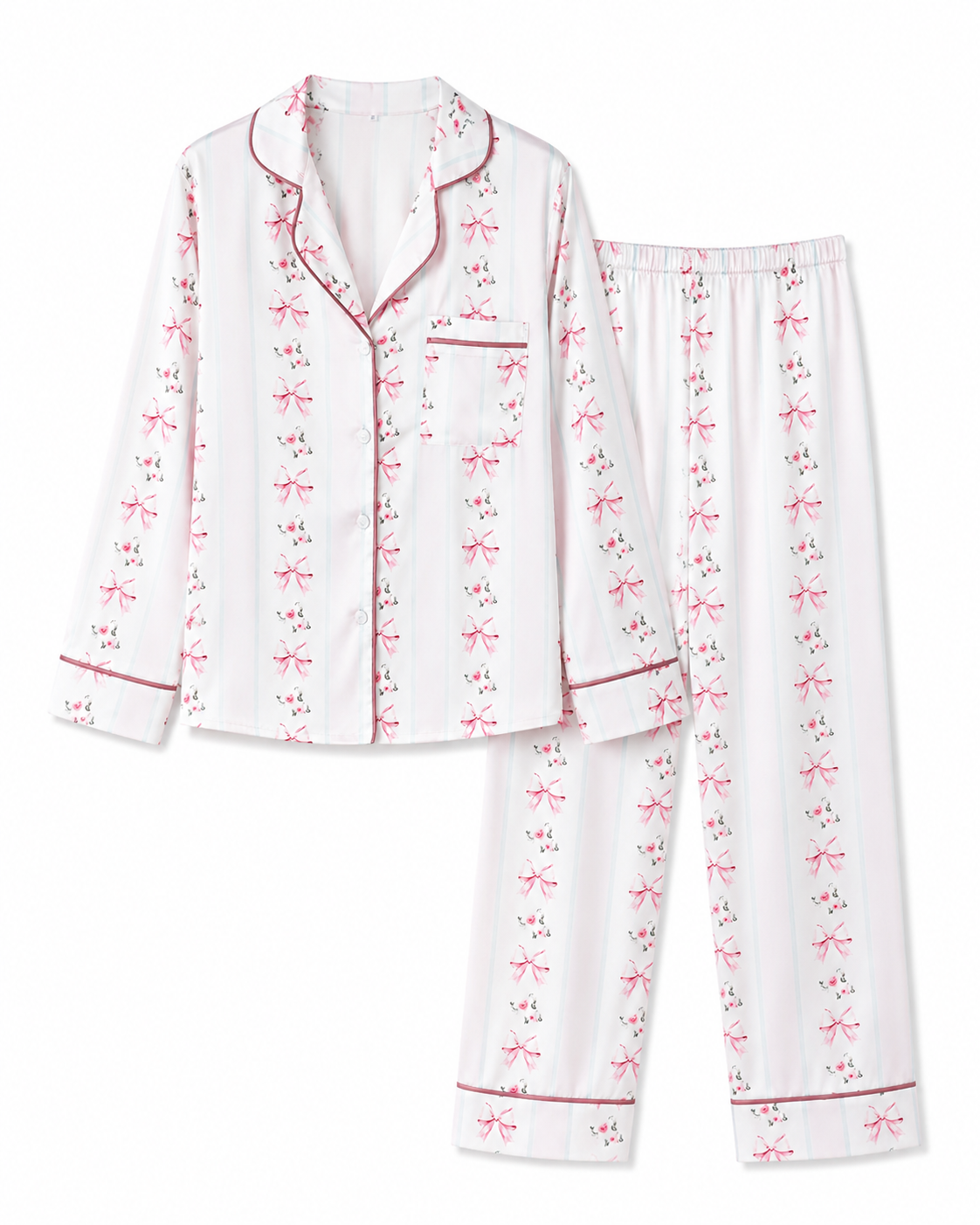 muvv's ® Çicek Desenli Saten Pijama Takımı