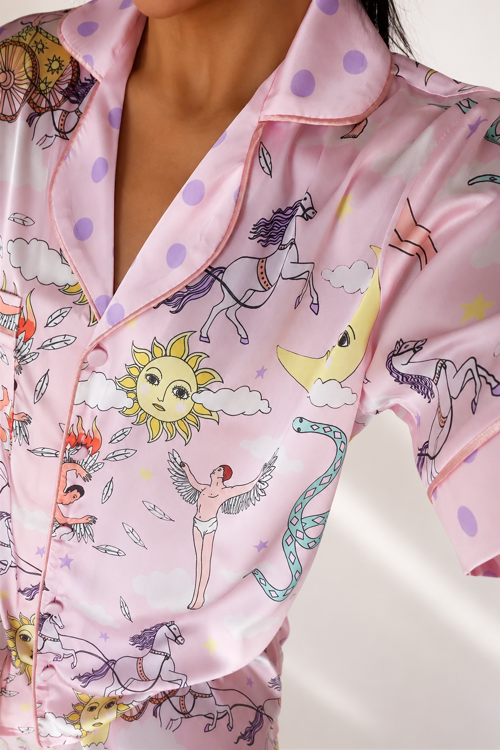muvv's ® Rüya Desenli Saten Pijama Takımı