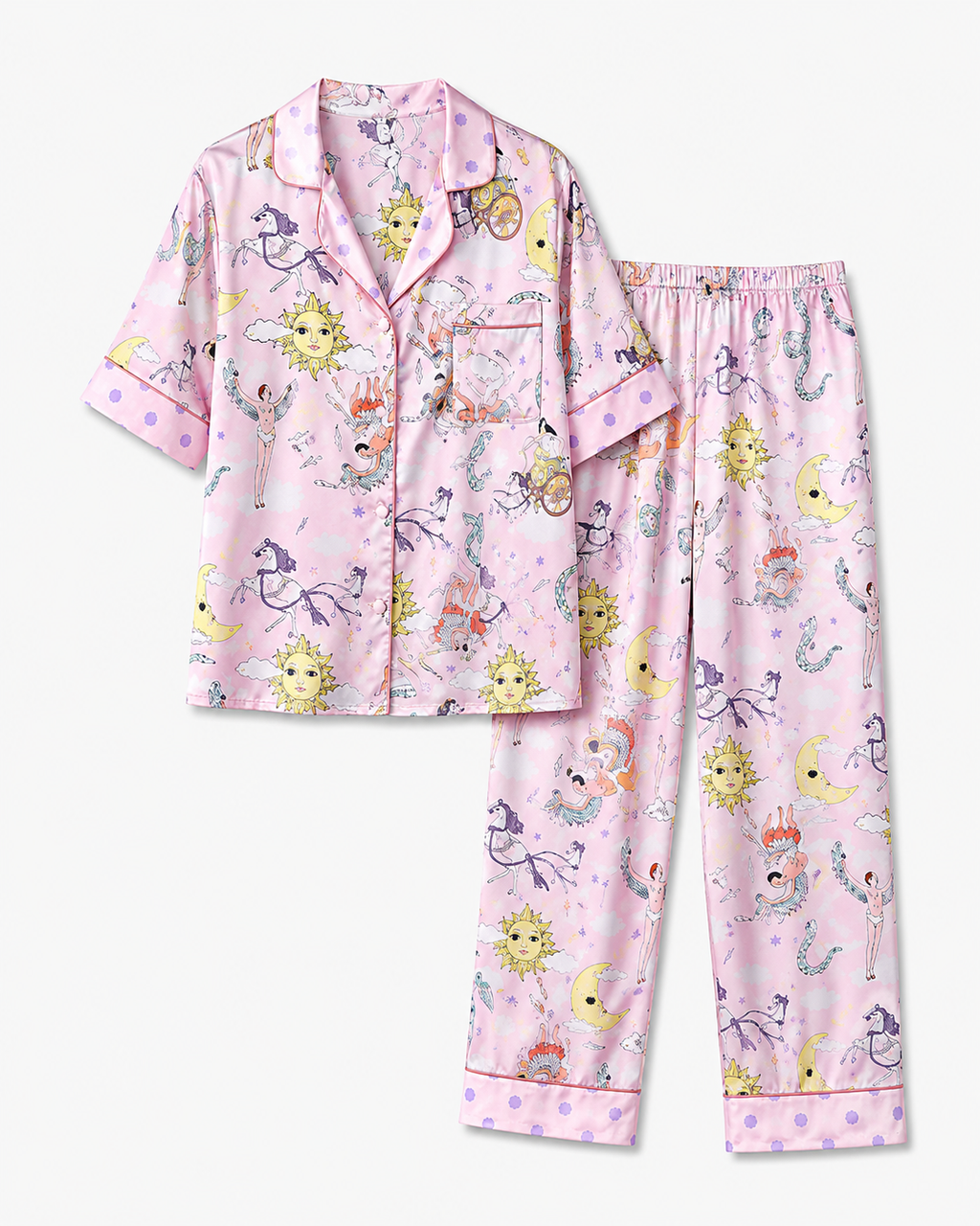 muvv's ® Rüya Desenli Saten Pijama Takımı