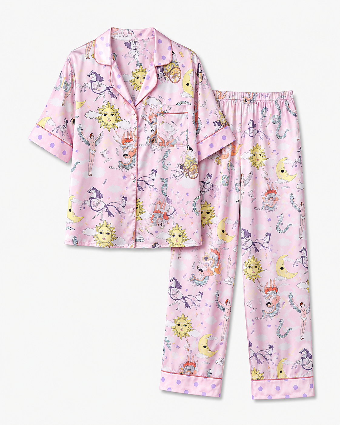 muvv's ® Rüya Desenli Saten Pijama Takımı