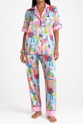 muvv's ® Etnik Desenli Saten Pijama Takımı