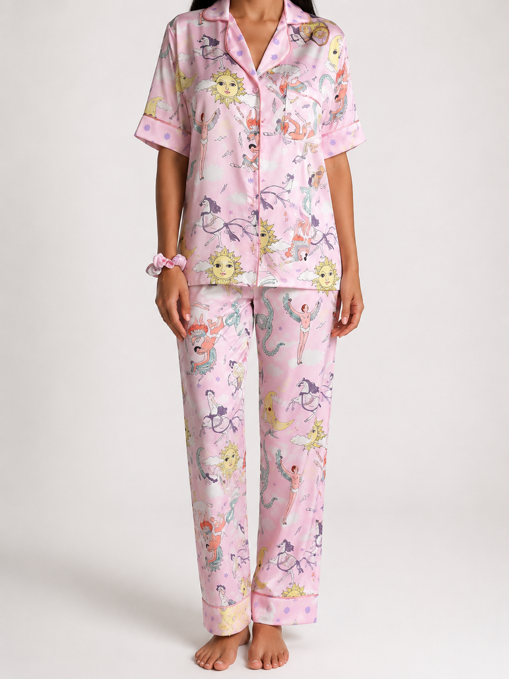 muvv's ® Rüya Desenli Saten Pijama Takımı